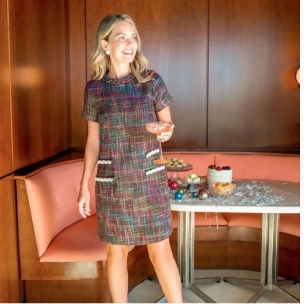 Tuckernuck x Cameran Eubanks Wimberly Dress Multicolor Tweed Jackie Size Small - Picture 13 of 13